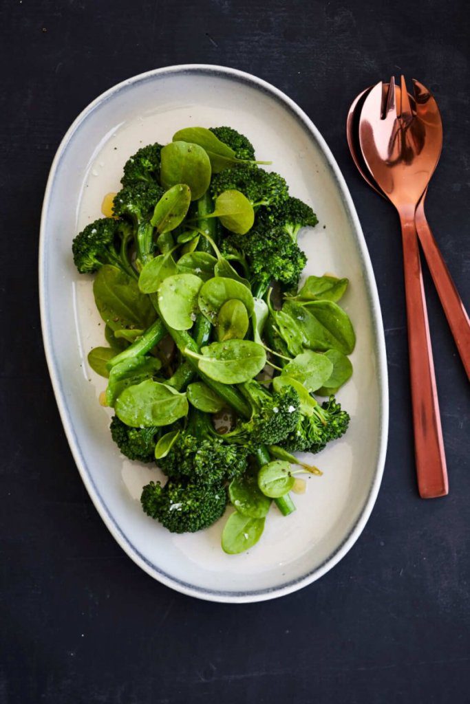 Steamed broccolini and sorrel - Miele Experience Centre