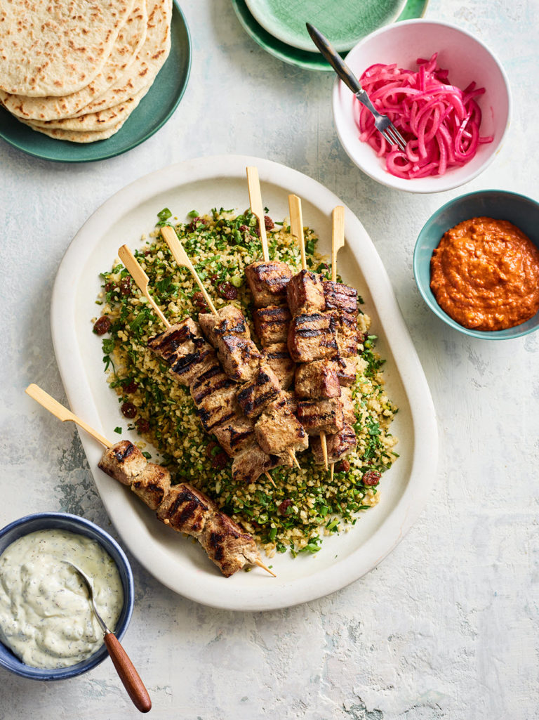 Lamb kebabs with bulgur salad and sumac pickled onions Miele