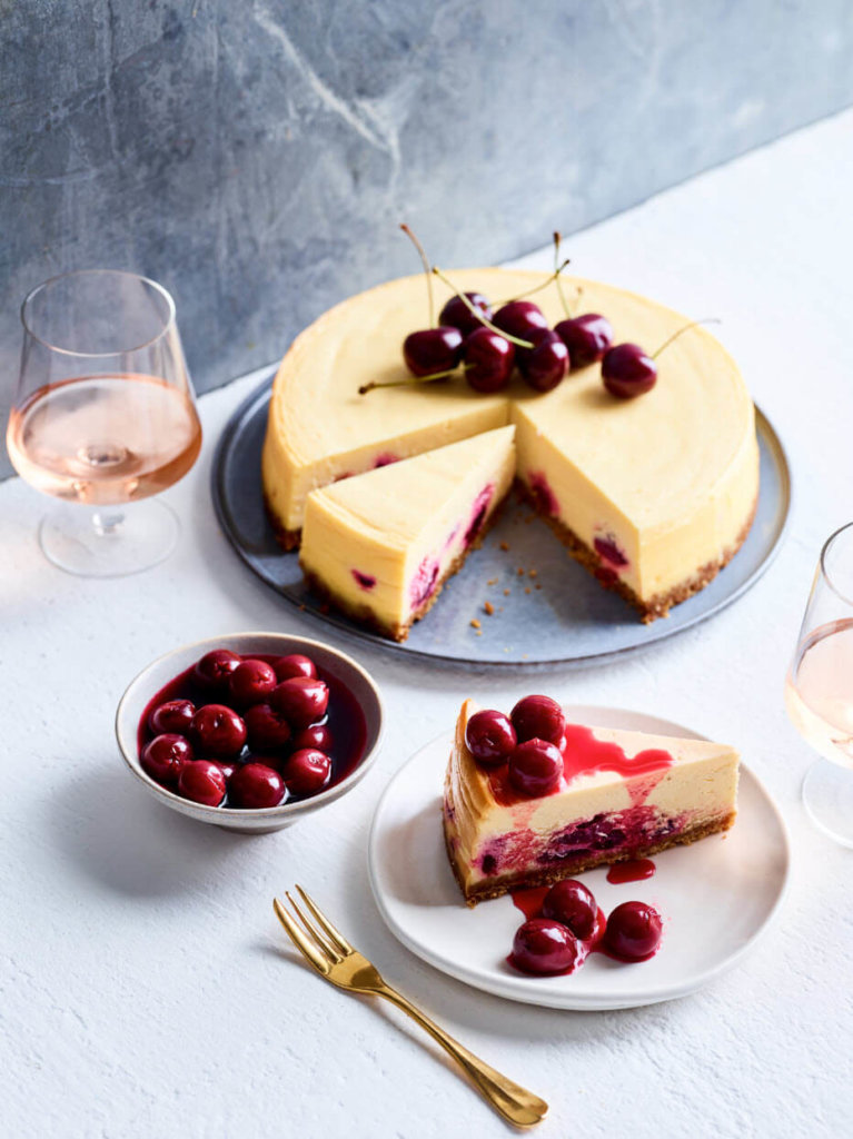 Baked white chocolate and cherry cheesecake - Miele Experience Centre